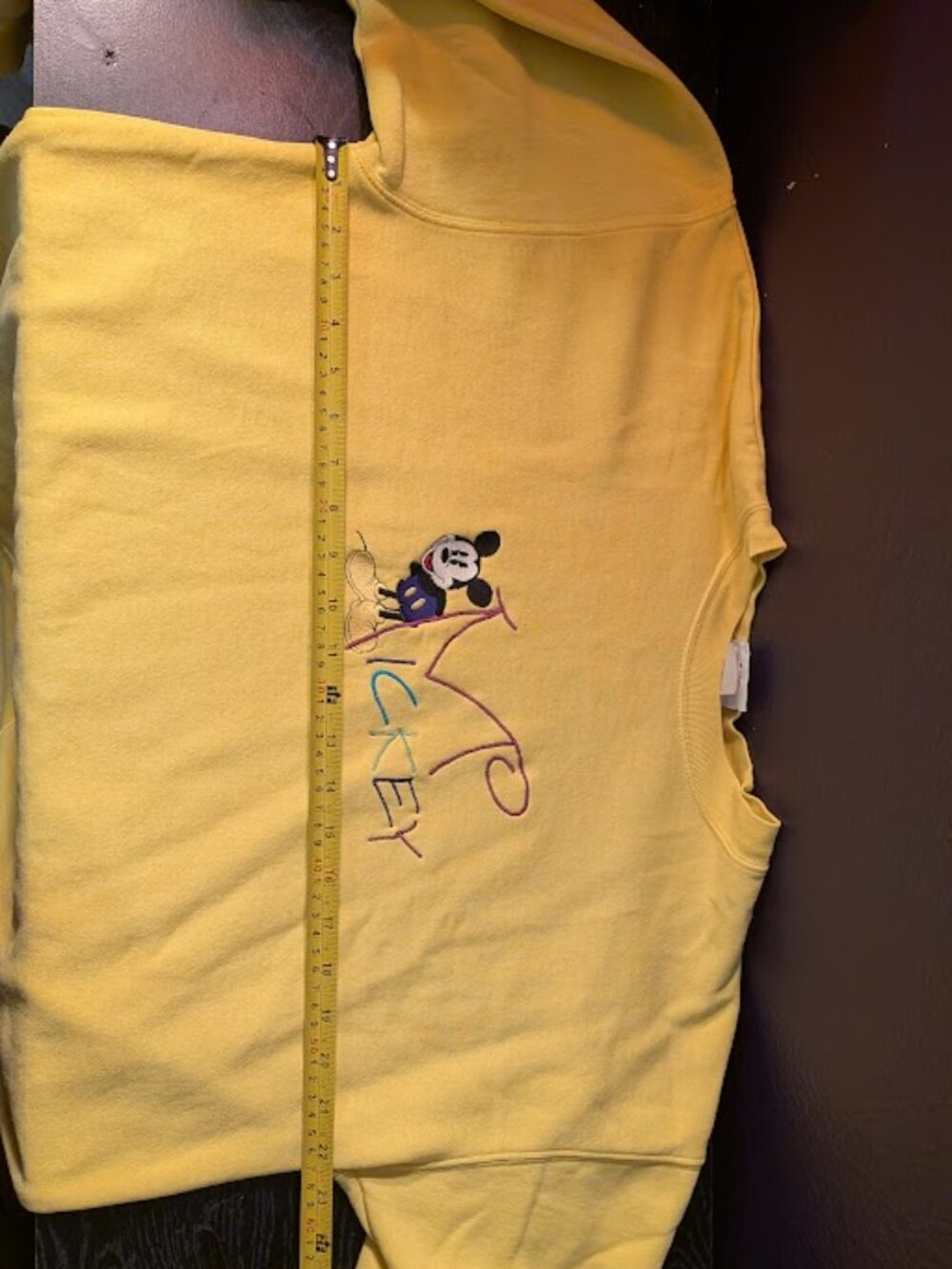 Yellow Mickey Graphic Women's Vintage Sweatshirt Size Large - Picture 4 of 14